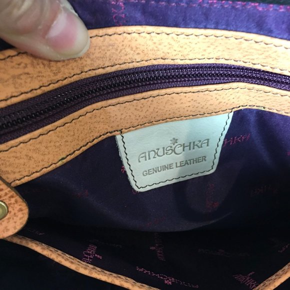 Anuschka NEVER USED Handpaint Leather Shoulder Bag Lady Bugs Butterfly - Picture 7 of 12